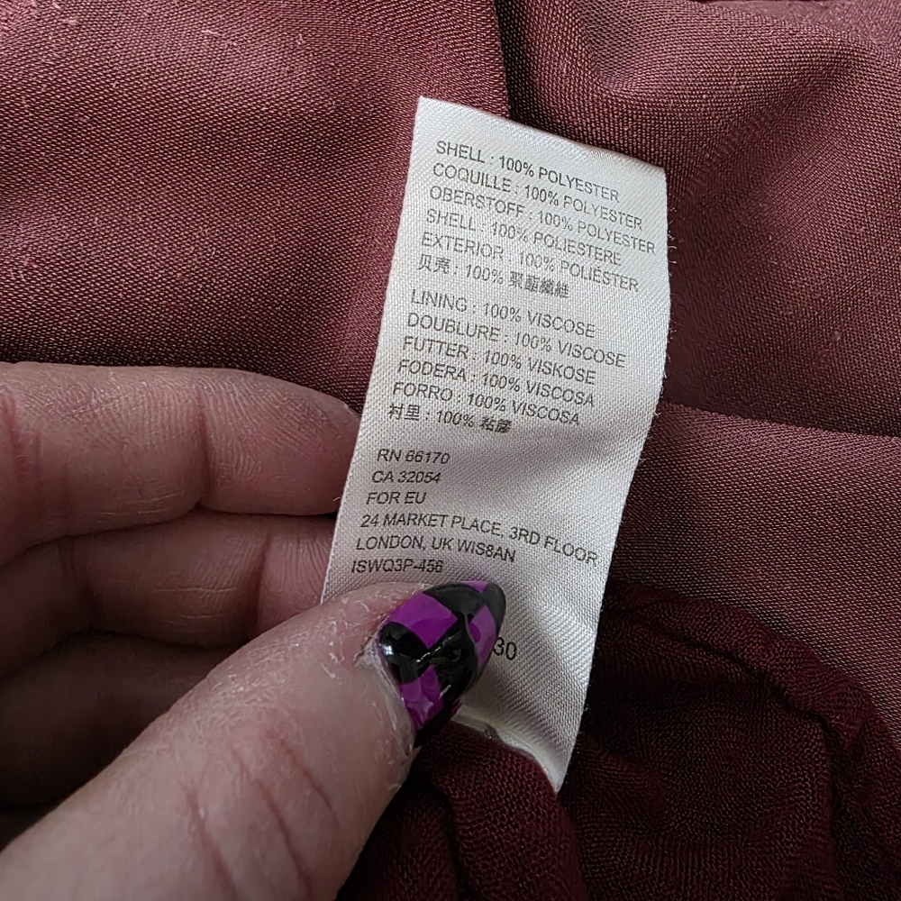 Velvet Smocked Mini Dress - Burgundy - Picture 11 of 16